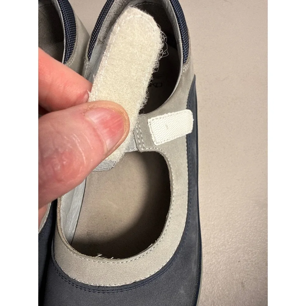 Dansko Women Mary Jane Blue Grey Nubuck Leather Comfort Shoes Strap EU 41. 10.5